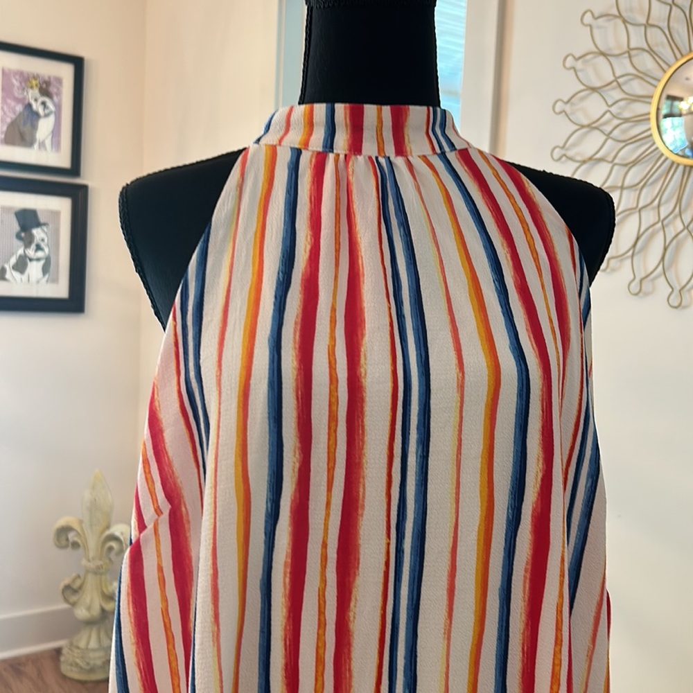 Spin USA Maxi dress with halter top and tie back.  size large - Picture 5 of 6